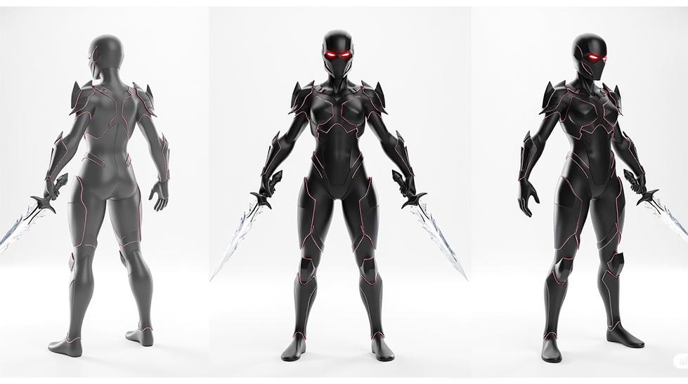 Ghost-Blade Character Model Sheet