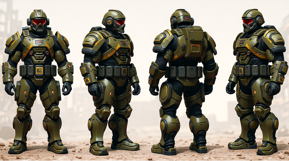 Blast Master Character Model Sheet